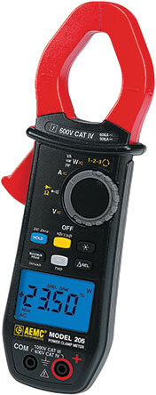 205 AEMC - CAT # 2139.40 POWER CLAMP-ON METER