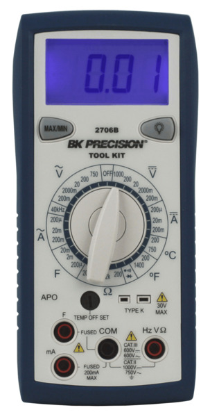 2706B BK PRECISION MANUAL RANGING TOOL KIT DMM WITH TEMPERATURE